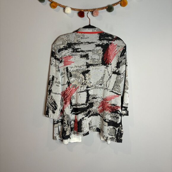 Ming Wang abstract colorful knit open blazer - Picture 6 of 6